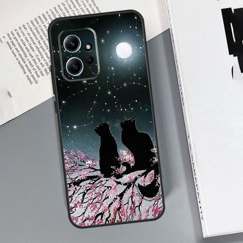

ЧЕРНЫЙ МИЛЫЙ КОТЕНОК Чехол Для Xiaomi Redmi Note 14 13 9 10 11 12 Pro 12S Чехол Для Redmi 15C 15 13C 12C 14C 10C Redmi Note 11 Pro