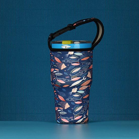 Mickey Bär Fisch Getränkebecher Tassenabdeckung für Yeti Rambler Glasbeutel Halter Hülle