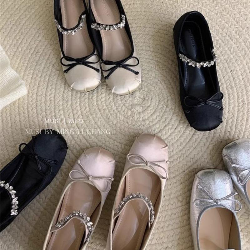 Inner height increase pink ballet single shoes women's shoes 2025 new French spring and autumn Mary Jane gentle evening shoes