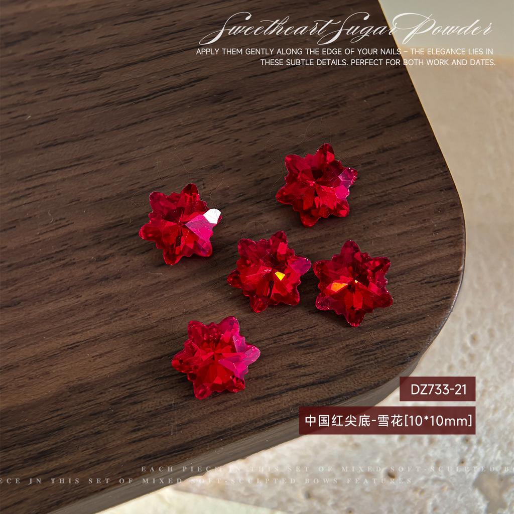 Christmas Snowflake Nail Drill Decoration Super Sparkling Large Small Crystal Powder Shaped Versatile Series