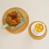 Round Patterned Rattan Coaster Protects Surfaces from Hot Coffee Mugs for Home and Kitchen
