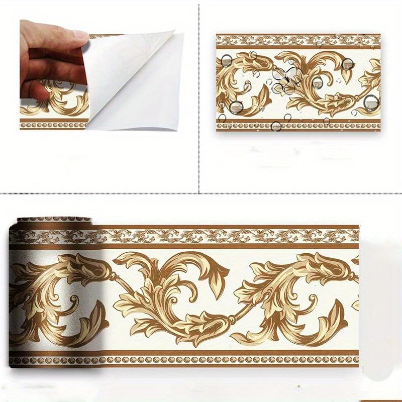 9 Metres Khaki/Beige Peel and Stick Wall Border, Removable Self-Adhesive Moulded Wallpaper Decoration for Home