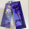 24K Gold Rose with Gift Box: Luminous Single Gold Foil Gilded Rose for Chinese Valentine's Day