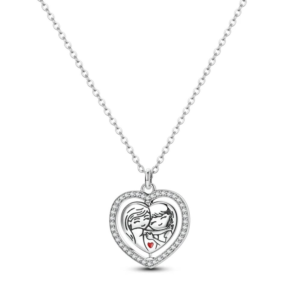 925 Silver Lucky Unicorn Necklace with Butterfly Firefly Bear Paw Print Zircon Chain Link Heart Jewelry for Women