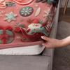 3pcs imitation relief pink Santa Claus print coreless bed sheet set multiple size bed cover bedroom bedding decoration