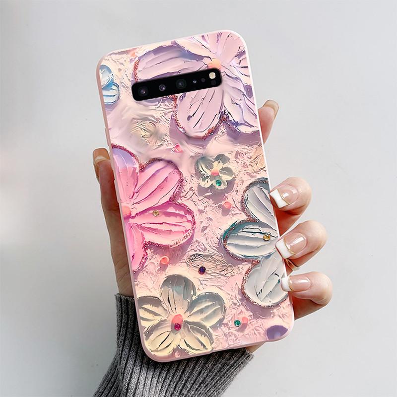 For Samsung S10 5G Case Cute Cartoon Soft Silicone Matte Slim Protective Phone Cover For Samsung Galaxy S10 5G G977N Case Coque