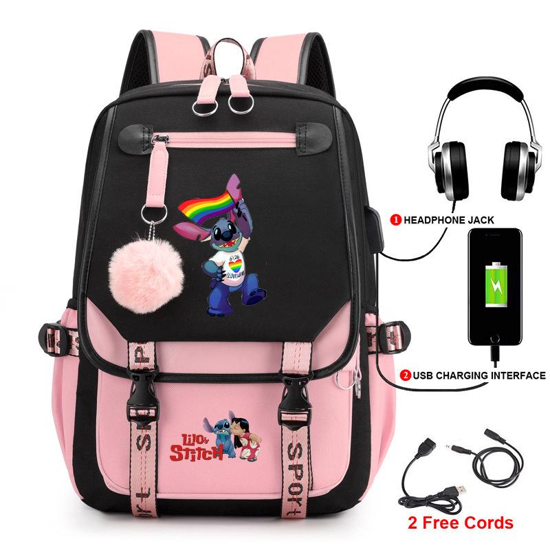 Backpack Student School Bag Fashion Backpack Usb Computer Bag Large Capacity Burden Reduction School Bag