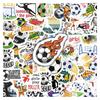 50 Cartoon Fußball Sport Aufkleber - Abnehmbare PVC Aufkleber für Skateboards, Notizbücher, Helme und mehr.