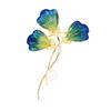 New Chinese intangible cultural heritage edelweiss clover brooch green gradual change stone bouquet pin high-end brooch accessories women