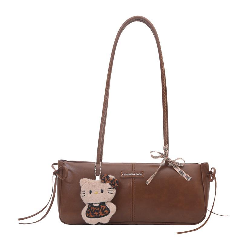 Commuter Retro Niche Leopard Print Bag Women's New Fashion Shoulder Underarm Bag High-end Portable Baguette Bag