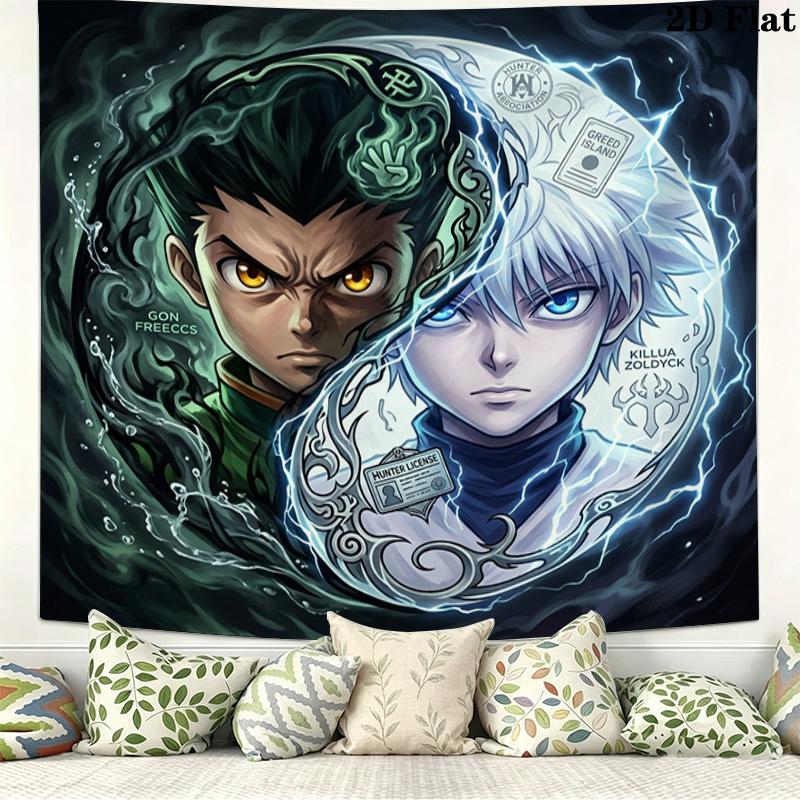 Hunter X Hunter Wall Tapestry Aesthetic Wall Hanging Printed Fabric Blanket Decorative Tapestries For Bedroom Living Room Home Decor