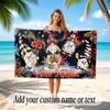 Toalla de Playa Secado Rápido Tema Navideño Impresión de Nombre y Texto Personalizado Toalla Grande Resistente a la Arena Vacaciones en la Playa