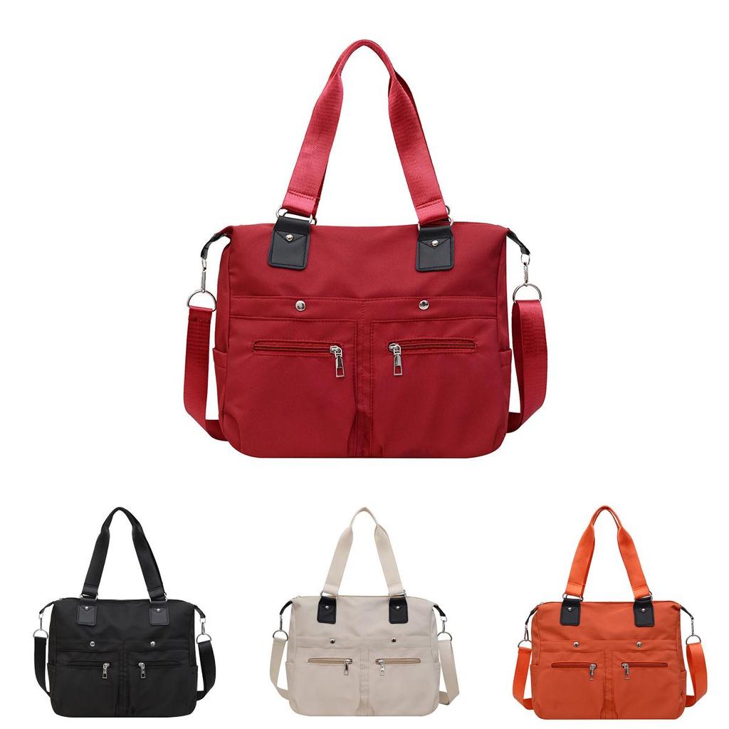 Stylish Oxford Cloth Shoulder Bag With Zip Closure And Mobile Phone Pocket For Casual Outings