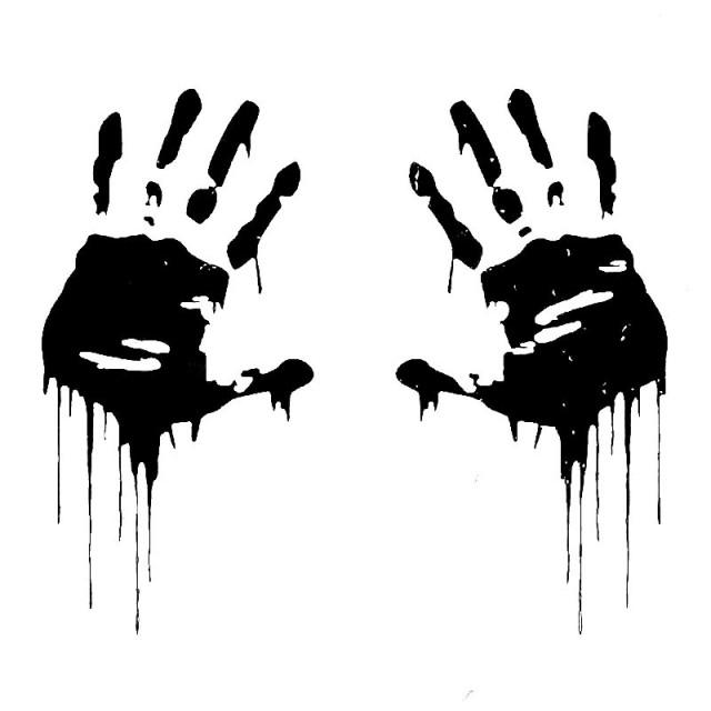 

Zombie Bloody Hands Print Весела ПВХ наклейка для автомобіля Мотоцикл вікно наклейка аксесуари чорний срібло червоний білий світловідбиваючий лазер 15 x 7.5 cm чорний