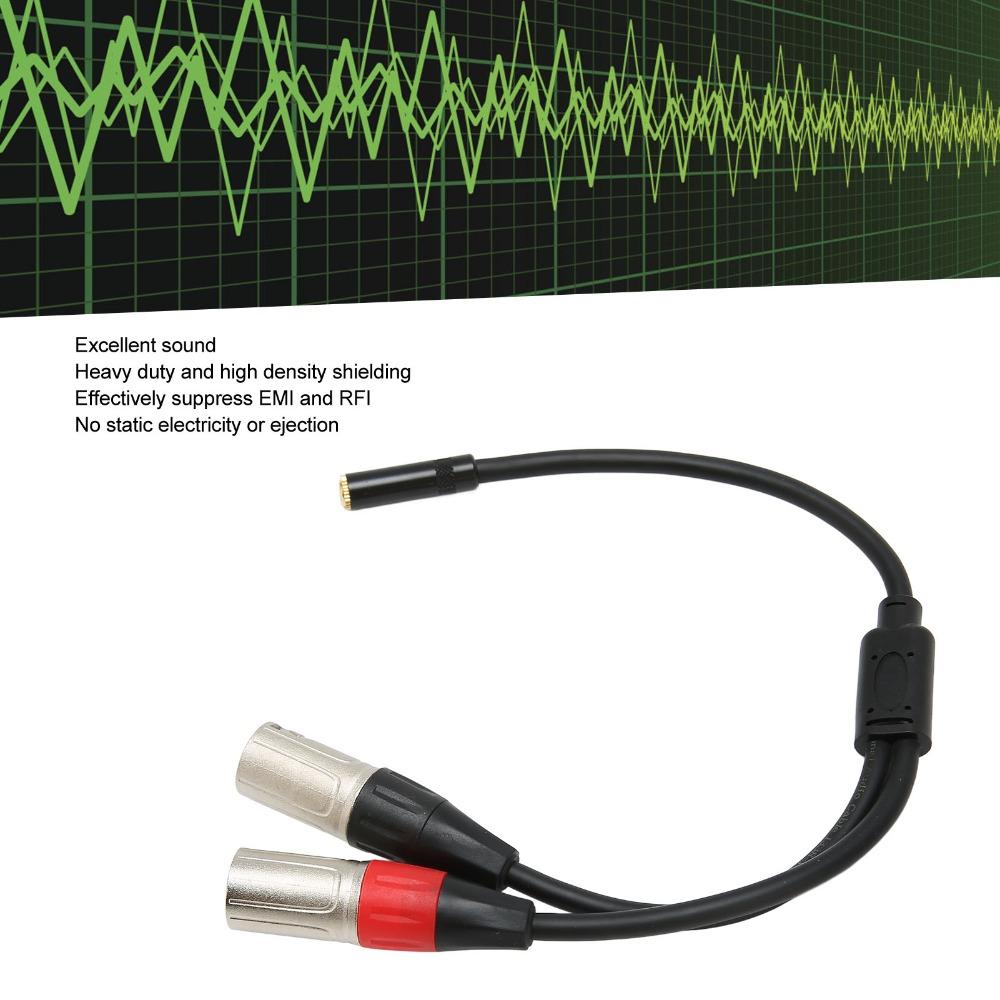 1.0ft Balanced Dual XLR Male to 3.5mm Female 3.5mm to 3Pin XLR Y Split Cable  Audio Recording