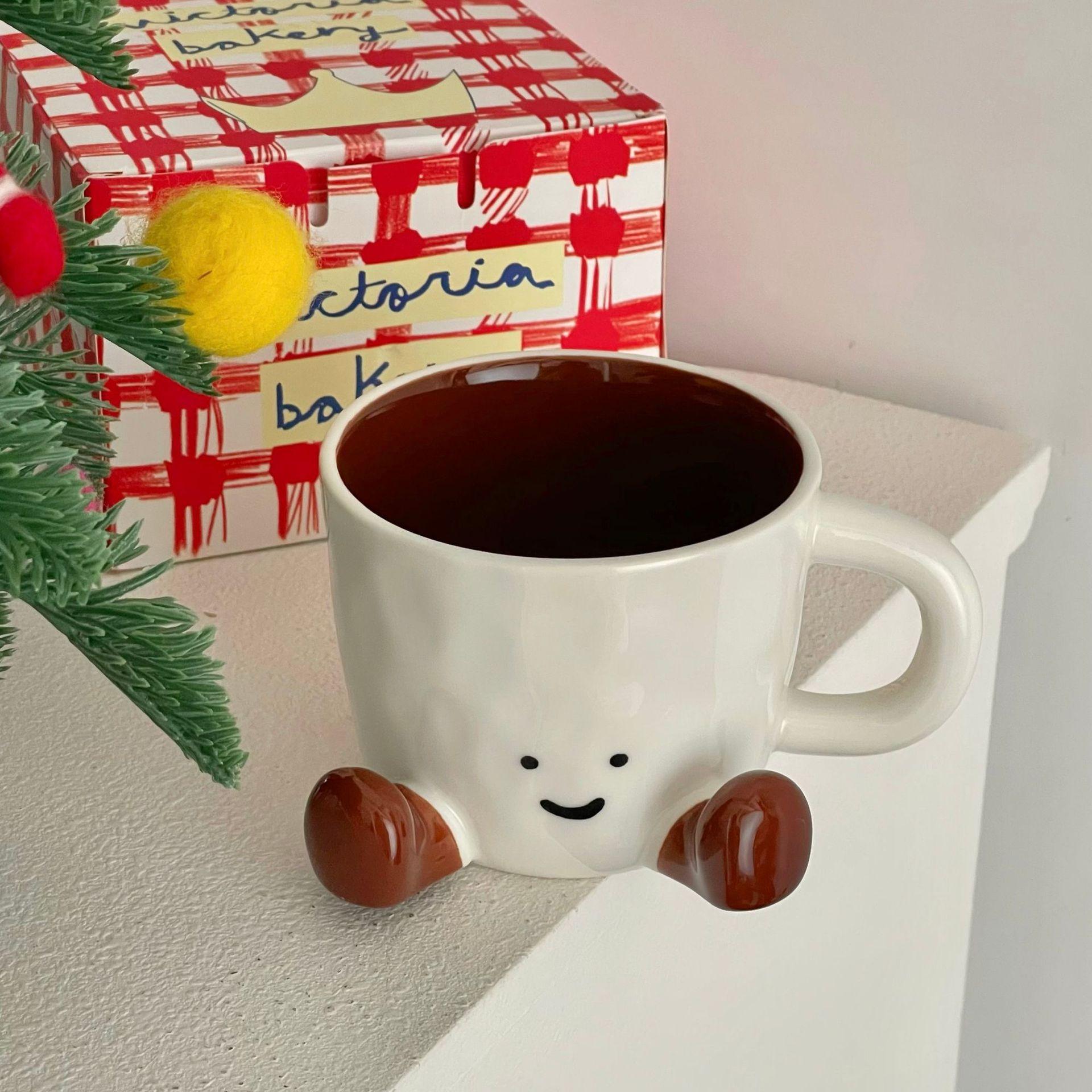 Cute Foot Mug Creative Ceramic High-Value Coffee Cup Beverage Cup Milk Cup Gift Box 301-400ml коричневый
