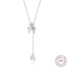 Authentic 925 Sterling Silver Necklace Lucky Four-Leaf Clover Pendant Necklaces for Women Fine Jewelry Collier Femme Argent