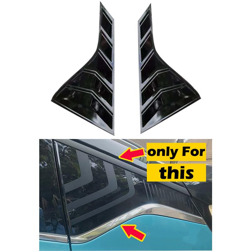 DinCh 2pcs Rear Triangular Window Decorative Shutters Louvers Spoiler Panel  For Geely Coolray Cool -