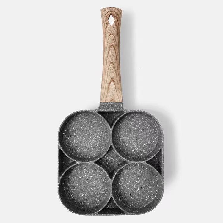 Non-Stick Four-Hole Omelette and Egg Frying Pan for Breakfast