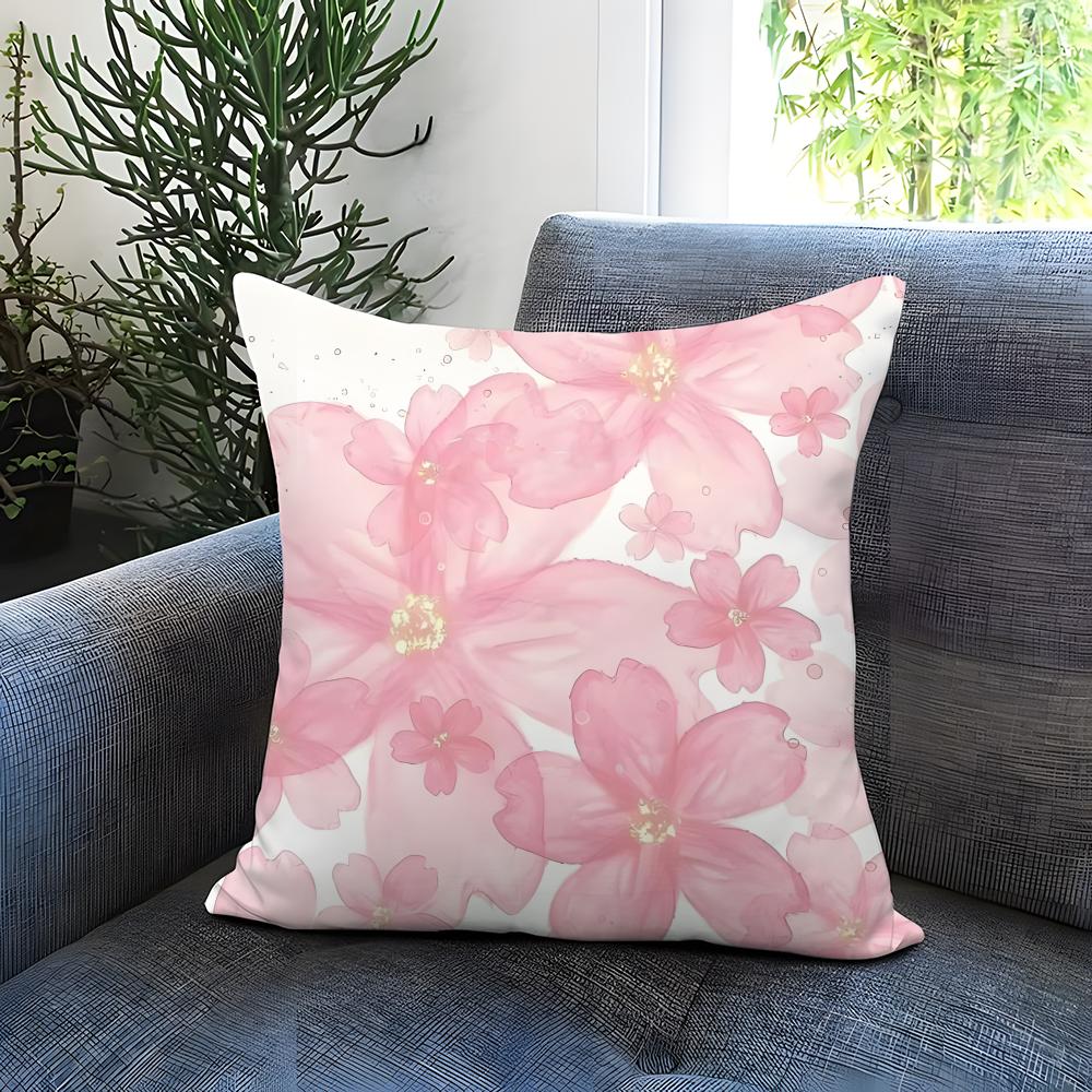 Light Pink Gentle Petals Cushion Cover Comfortable Reversible Pillow Cover Ideal for Car Sofa Bedroom Beyond