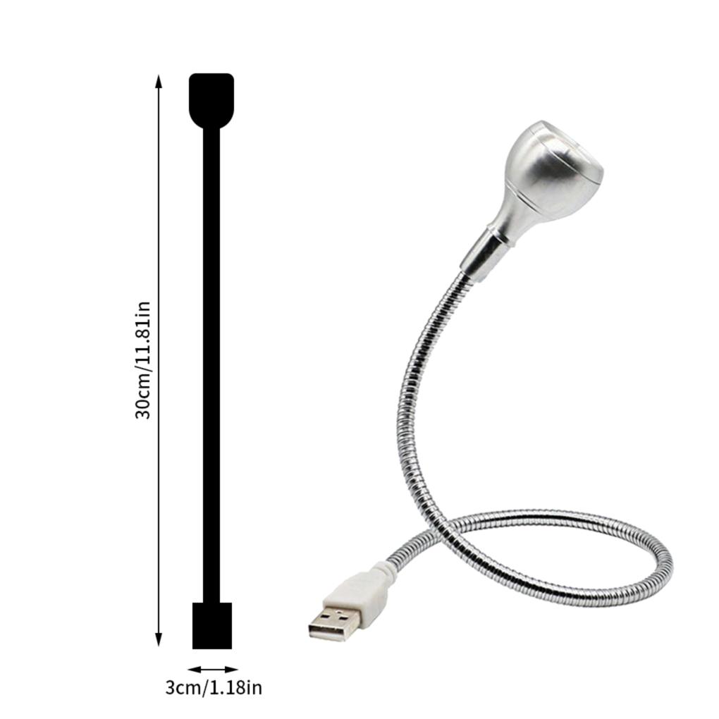 USB Reading Lamp Flexible Hose Clip Light Eye Protection Bedroom Bedside Lighting Light Black