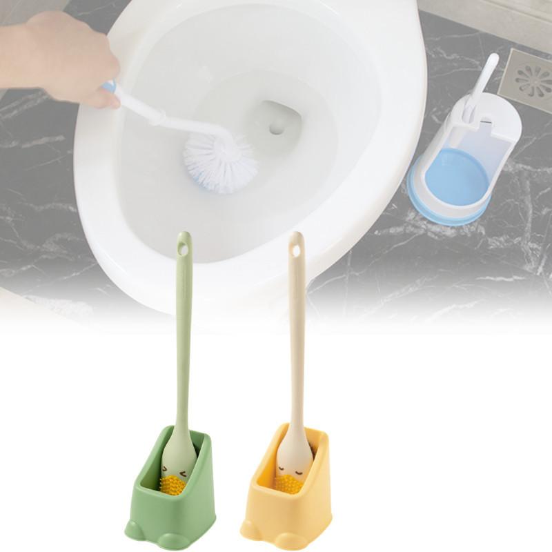 Long Handle Duckbill Toilet Brush Soft Bristles For Deep Cleaning No Dead Ends