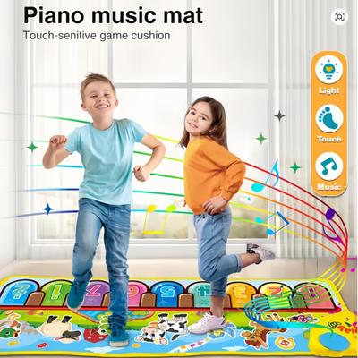 Kinder Bodenpiano Tanzmatte 30*85cm Musik Piano Pad Instrument Erleuchtungsspielzeug für Jungen und Mädchen als Geschenk
