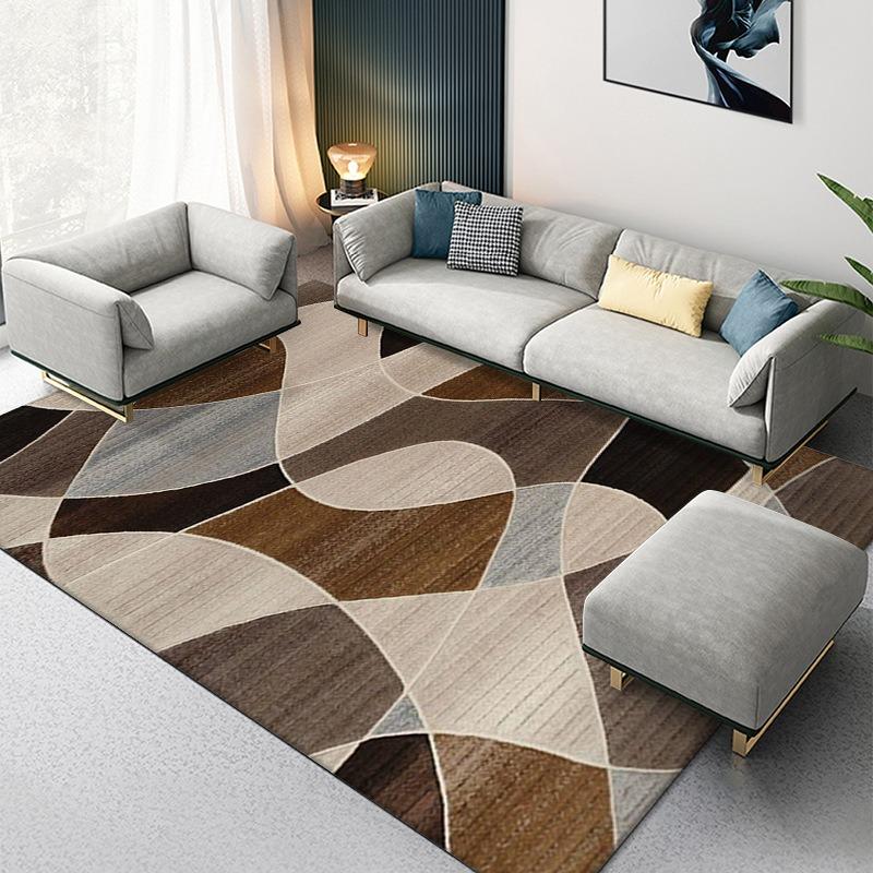 Abstrakt Geometrisk Matta Nordisk Ins Stil Matta Vardagsrum Soffa Tebord Fotografi Heminredning Matta Lätt Att Rengöra Skönhet
