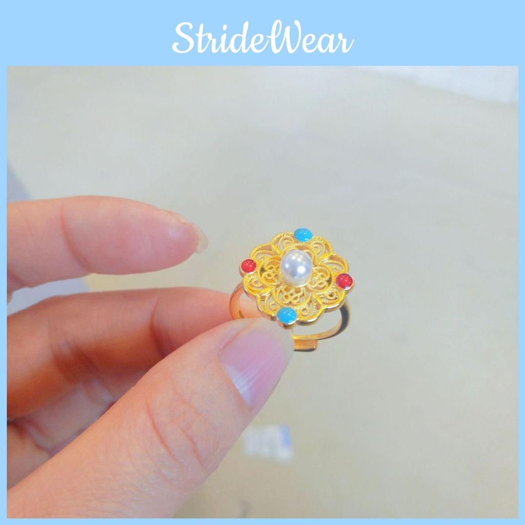 Charming Style Antique Enamel Ring With Royal Flower Design Perfect For 2024 Spring