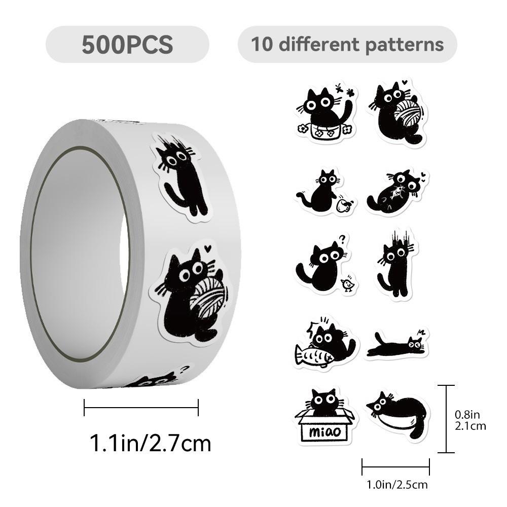 500Pcs/Roll Cartoon Design Graffiti Stickers Cute Style Roll Stickers  Phone Case Decoration
