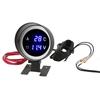 Round Digital Water Temperature Gauge LED Voltmeter DC 9V‑36V With Blue Light for Car Motorcycle ATV