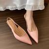 Fashion SUOJIALUN Summer New Brand Women Sandal Fashion Pointed Toe Sahllow Slip On Ladies Elegant Slingback Shoes Thin High Pumps