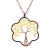 Vintage Winding Tree Root Sunflower Tree Of Life Necklace Gravel Crystal Pendant Necklace N69