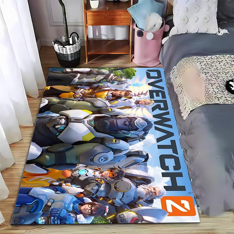 

Overwatch Mecha Animal Print Flannel Rug Non-Slip, Suitable for Bedroom, Living Room, and Children s Room Decoration 40x60cm( 15x23in )