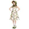Cosplay Europe and America 1910S Hepburn style French dress Campus style floral suspender dress, printed waist daily
