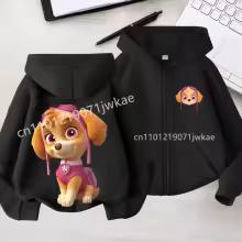 Spring Kids Coat PAW Patrol Children's Zipper-style Hooded Sweatshirt for Boys Girls' Casual Top Casual Shirt with Cartoon Print