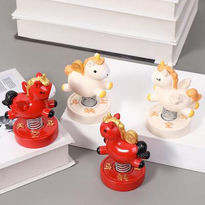 Cartoon Horse Figurine Bring Good Luck Wealth Mini Horse Statue Spring Horse Fidget Toy New Year Decoration Ornament