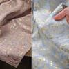 100x150cm Pink Gold Oil Painting Style Jacquard Fabric with Gold Thread Shimmering Texture for DIY Clothing and Home Décor