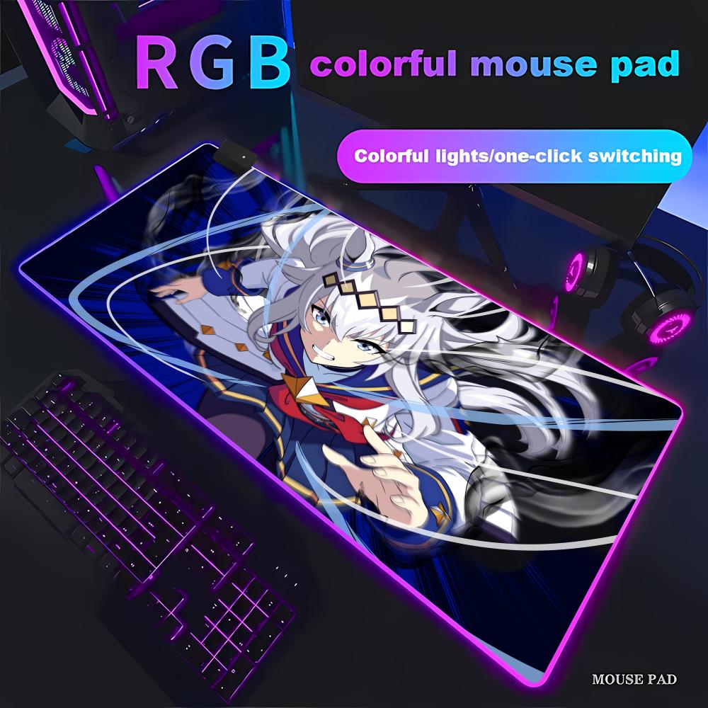 

O-Oguri C-Cap Mouse Pad Animation Games Beautiful RGB Mouse Pad HD Gamer Large LED Light XXL PC Computer pad Non-slip Decor RGB600x300x3mm
