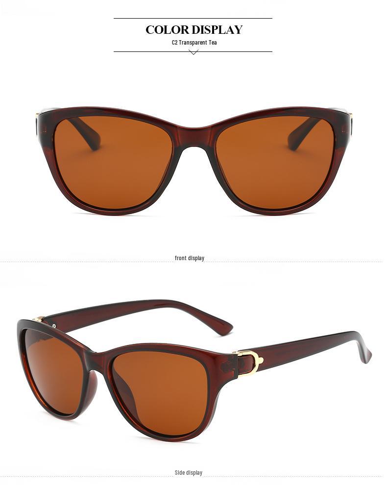 Women's Trendy Round Metal Mixed Polarized Retro Sunglasses 8629