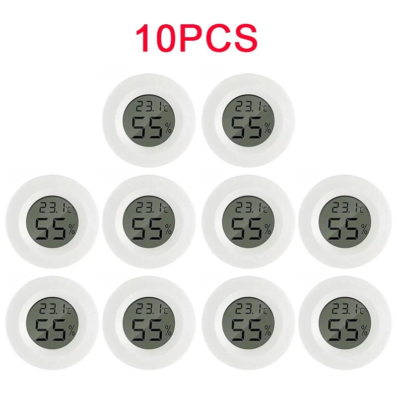 6-10pcs Round Electronic Thermometer Hygrometer Indoor Digital LCD Hygrometer Temperature Humidity Meter Household Merchandises