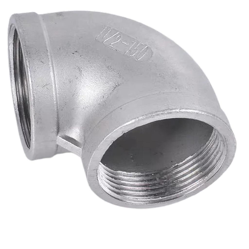 304 Stainless Steel 90-Degree Male to Female Threaded Elbow Joint, DN20, 1 inch.