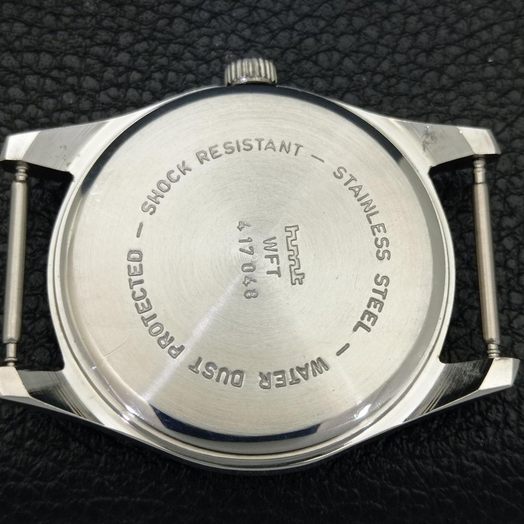 VINTAGE HMT JANATA HAND-WINDING INDIAN MENS ARABIC WHITE DIAL WATCH a441058-4 HT-a441058
