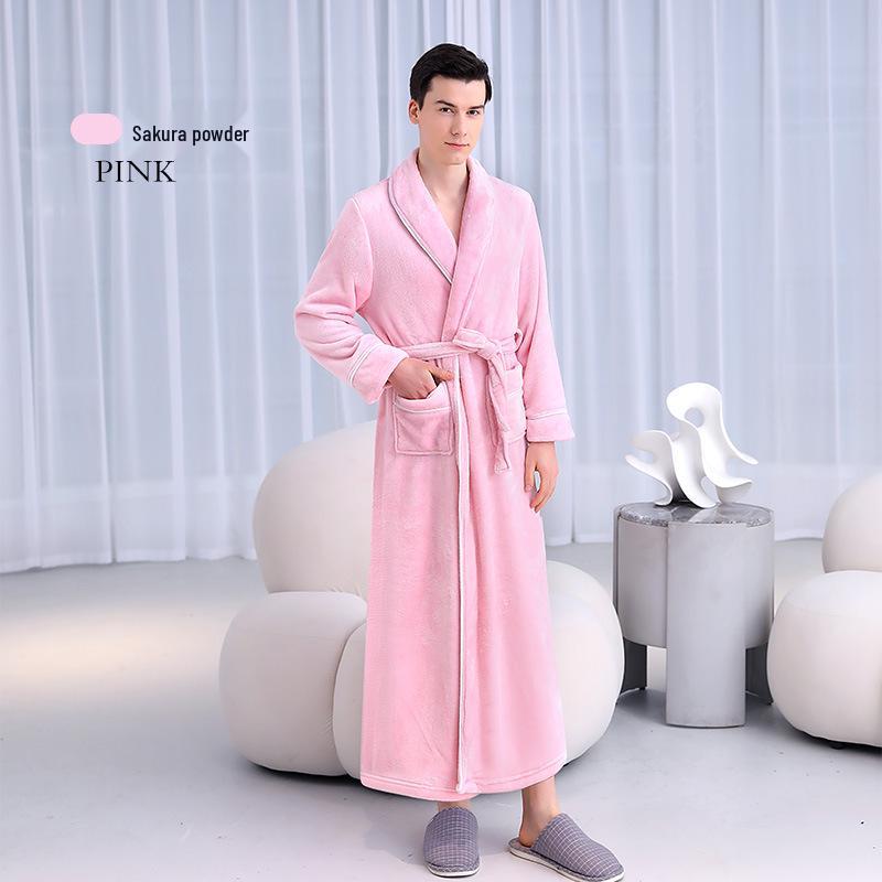 Thick Flannel Couple Bathrobe - Plus Size Homewear for Women & Men