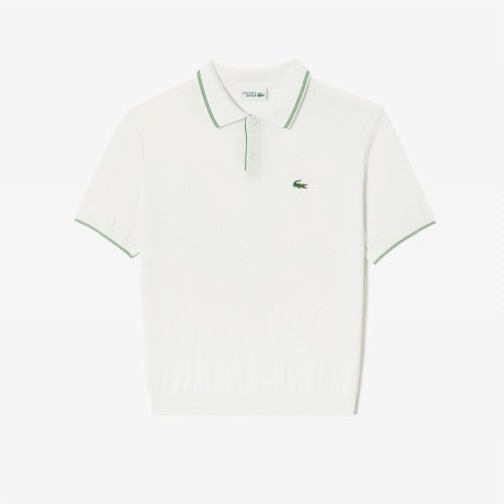

LACOSTE Мужская футболка-поло с короткими рукавами и цветным принтом [Off White]