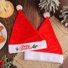 Plush Christmas Santa Hat with Embroidery Brim for Holiday Parties Giving Love