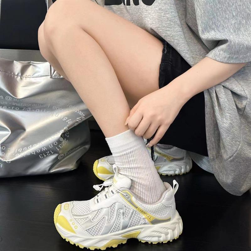 New Summer Platform Dad Shoes Women's Versatile Casual Sports Shoes Breathable Single Mesh Shoes Trendy Women's Shoes