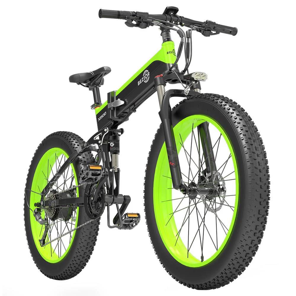 Bezior X1500 Rennrad Elektrofahrrad 1500W, 48V 12.8Ah, 40km/h, Shimano 27-Gang, Hydraulische Scheibenbremsen, 26"×4" Fat Tyre, 5" LCD-Display, IP54