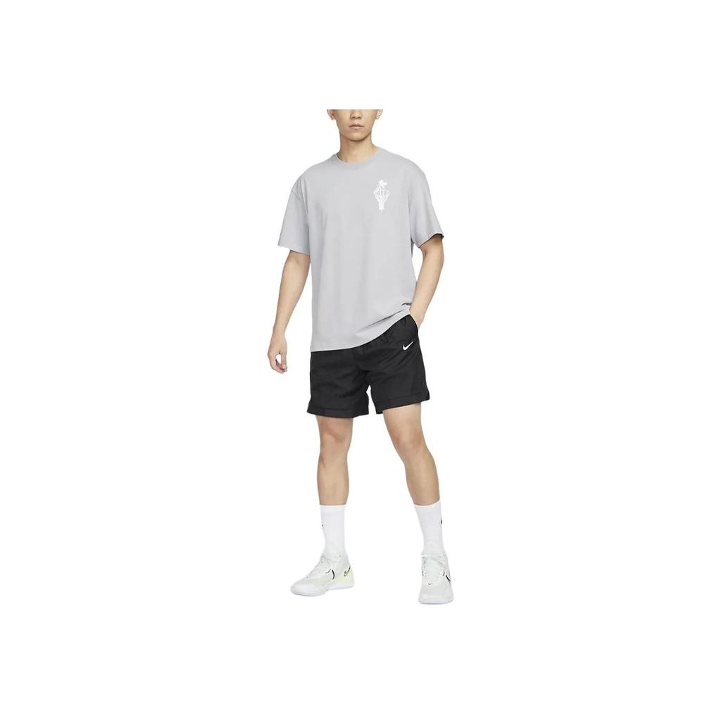 Nike Printed Round Neck Casual Loose Short Sleeve Drop Shoulder T-Shirt Men Tops Wolf-Grey FQ4899-012
