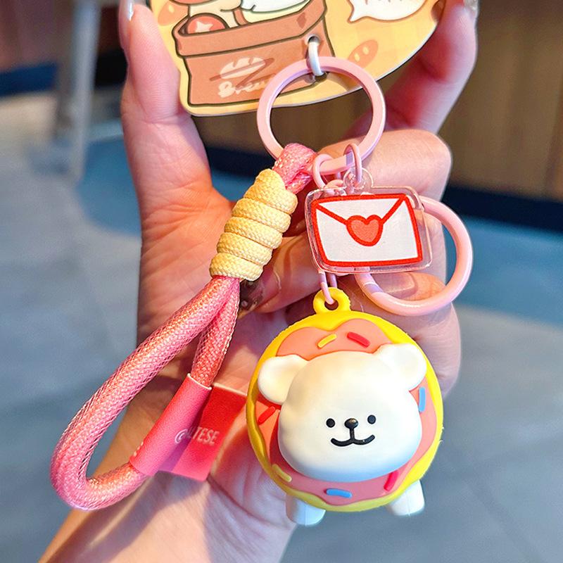 Line Puppy Maltese Doll Pendant Cute Korean Puppy Doll Girl Birthday Gift Keychain